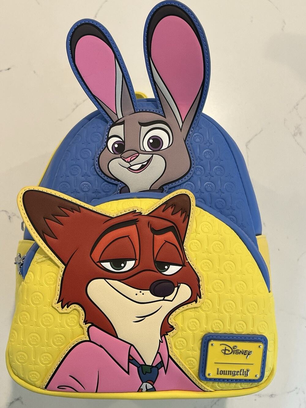 Loungefly Zootopia Stacked Mini Backpack Judy Hopps Nick Wilde Blue Yellow